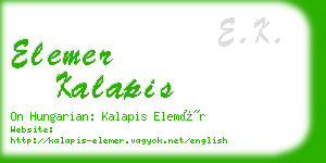 elemer kalapis business card